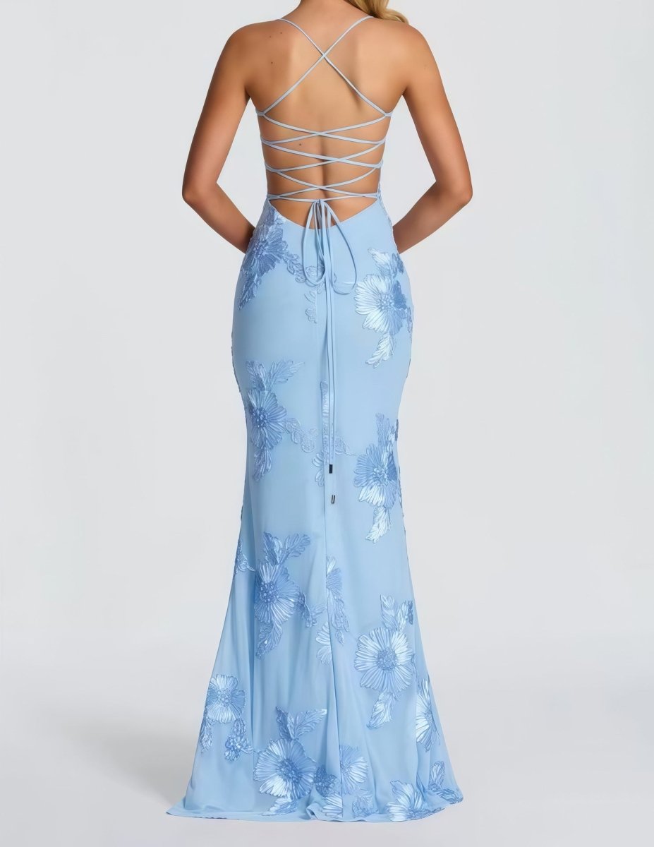 Damen Maxi Kleid mit Schnürung