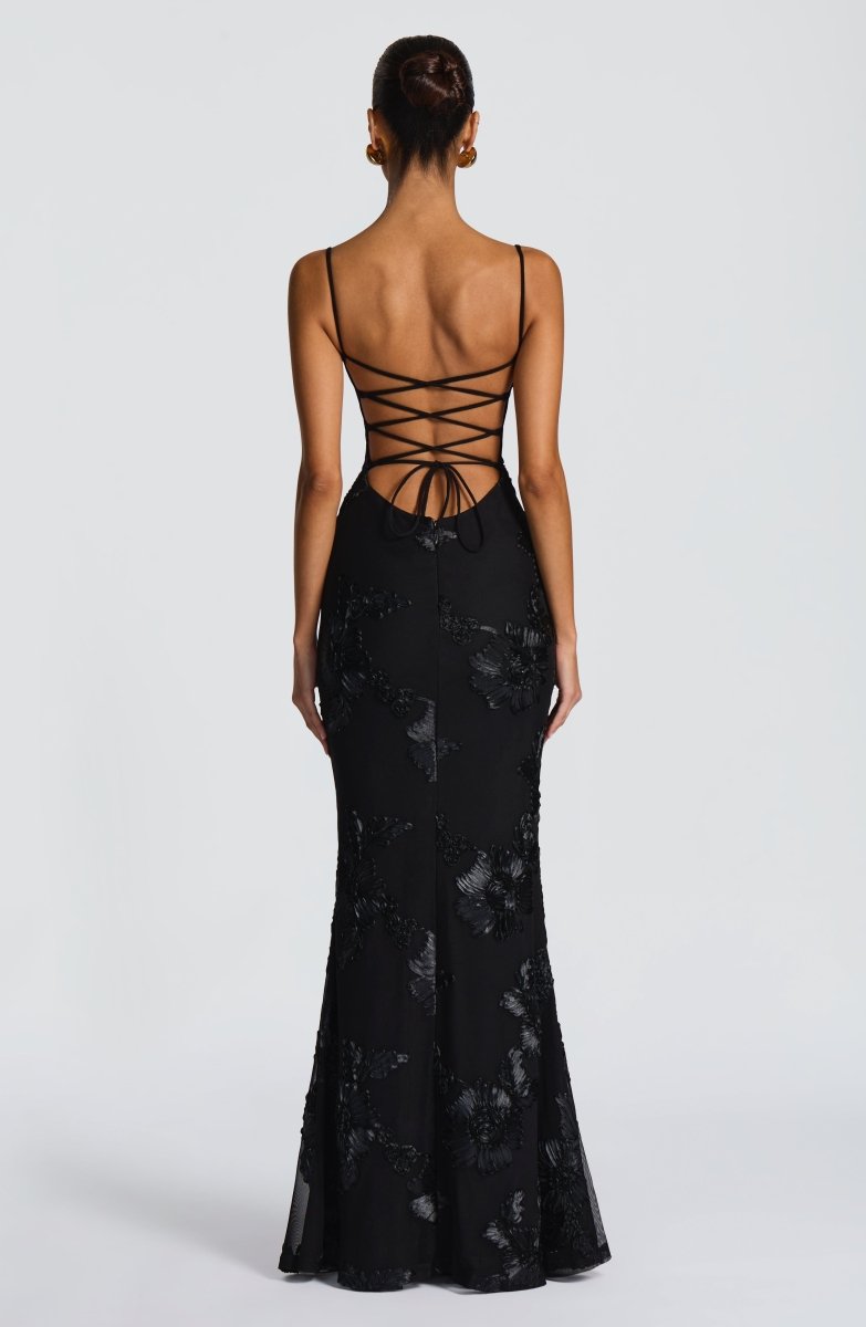 Damen Maxi Kleid mit Schnürung