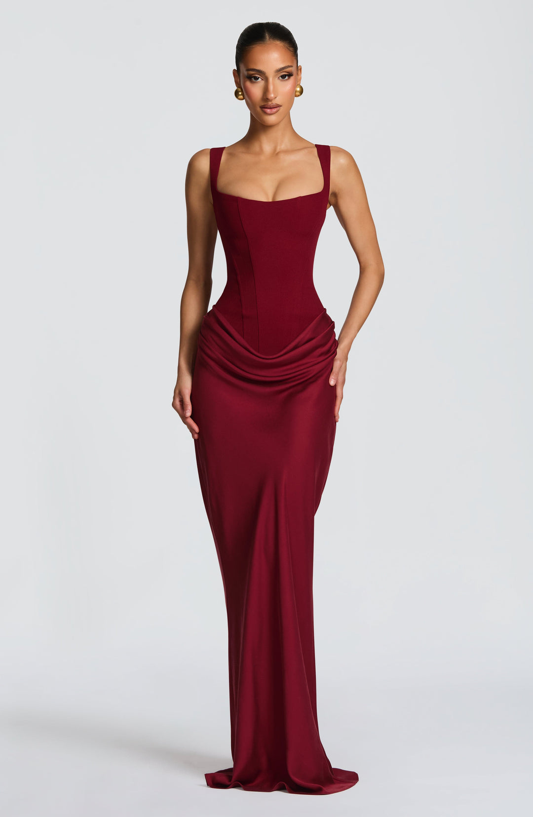 Damen Maxikleid mit quadratischem Ausschnitt und Ärmellos