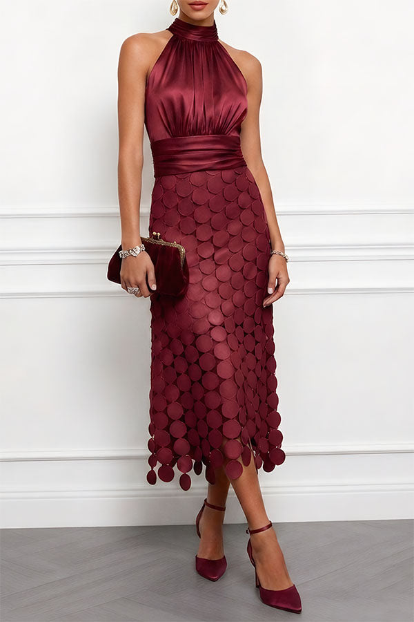 Céline | Damen Halter Midi Kleid