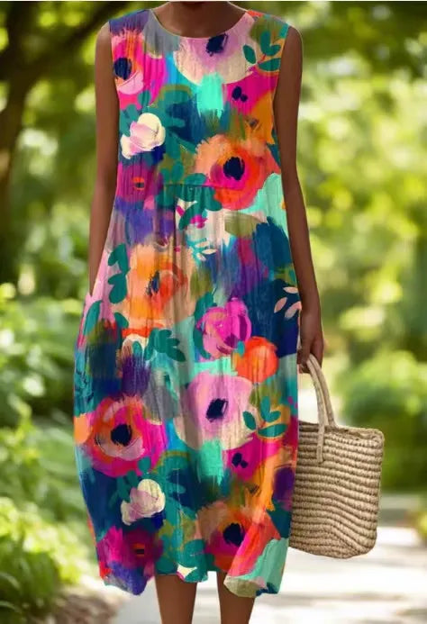 Callie™ – Chic Sleeveless Floral Dress