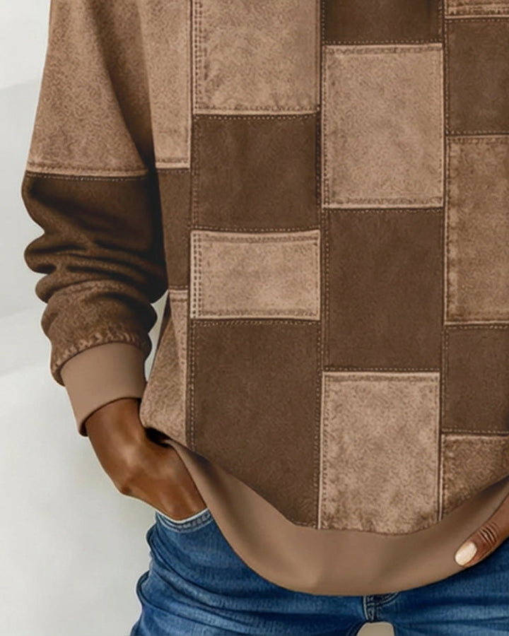 Chic Plaid Long Sleeve Hoodie