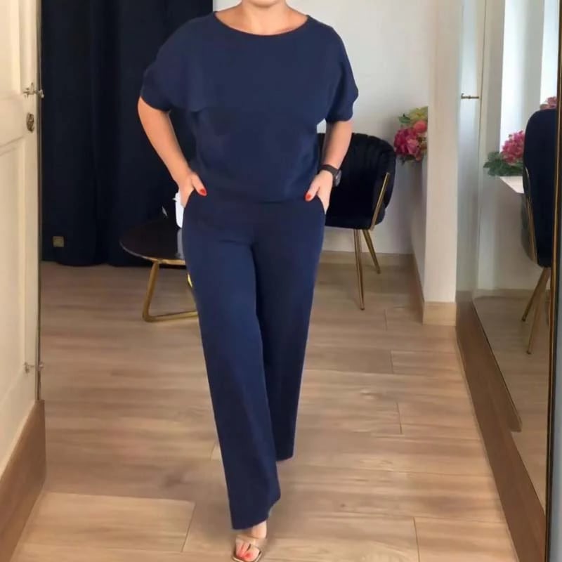 Chic 3-piece ensemble: Long cardigan, top, and trousers