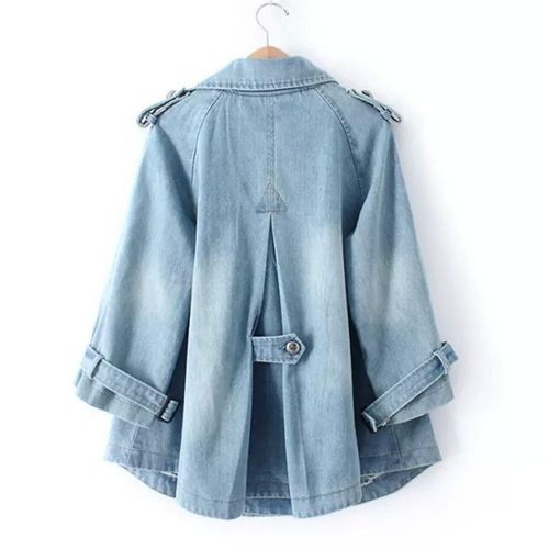 Sezina™ – Stylish Denim Cape Coat