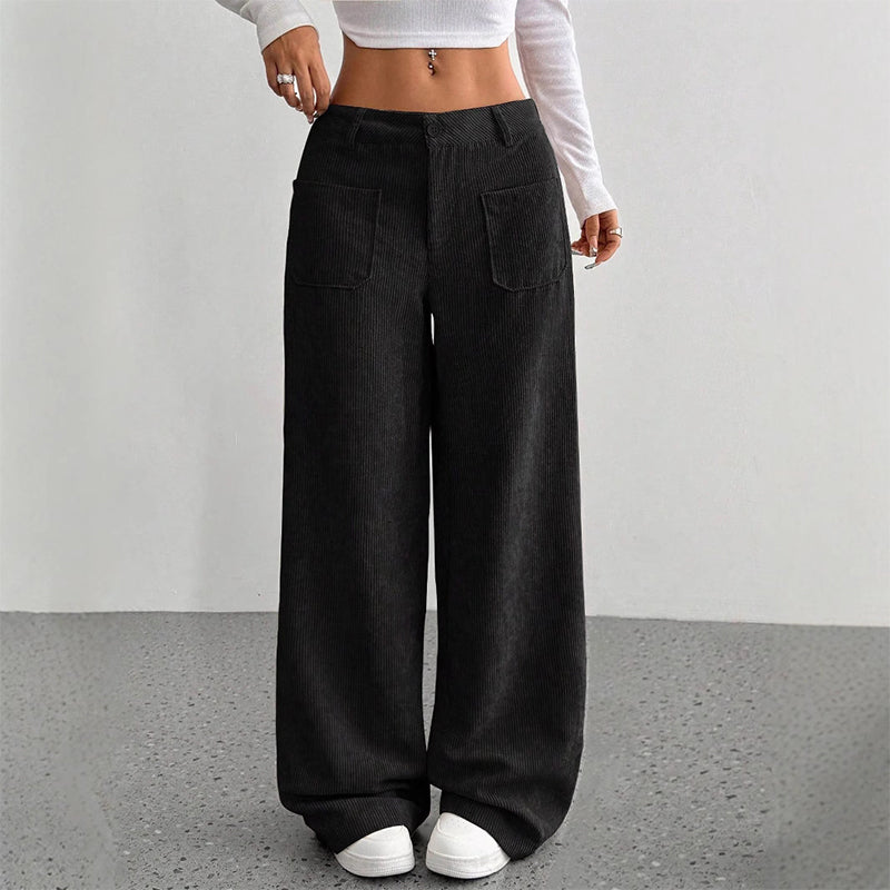 Women's Leisure High-Waisted Trousers – Loose Fit for Ultimate Comfort and Style