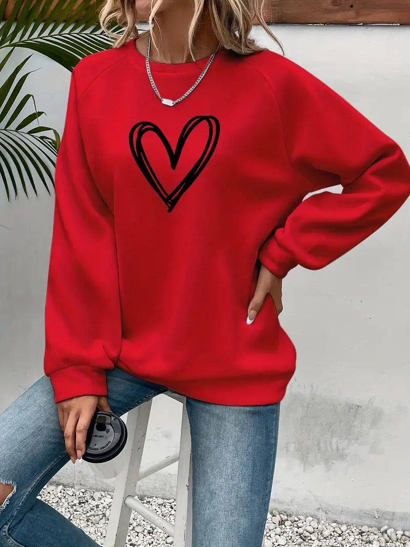 Heartzone - Casual Sweatshirt with Heart Motif
