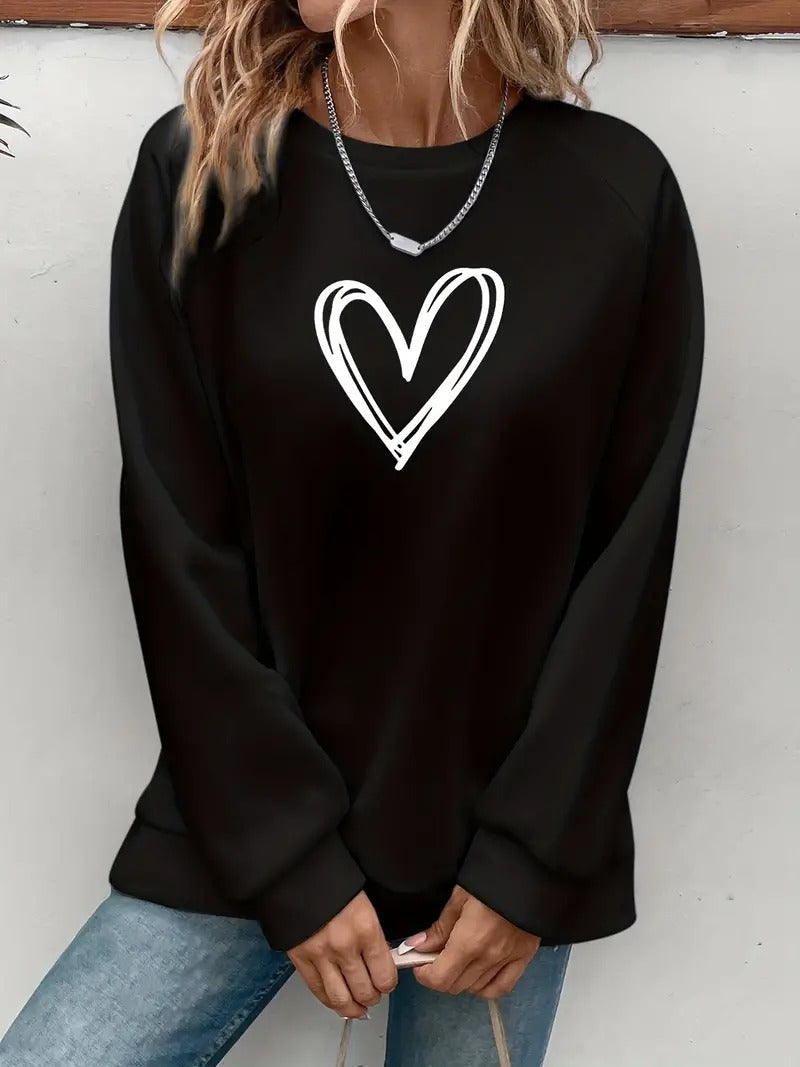 Heartzone - Casual Sweatshirt with Heart Motif