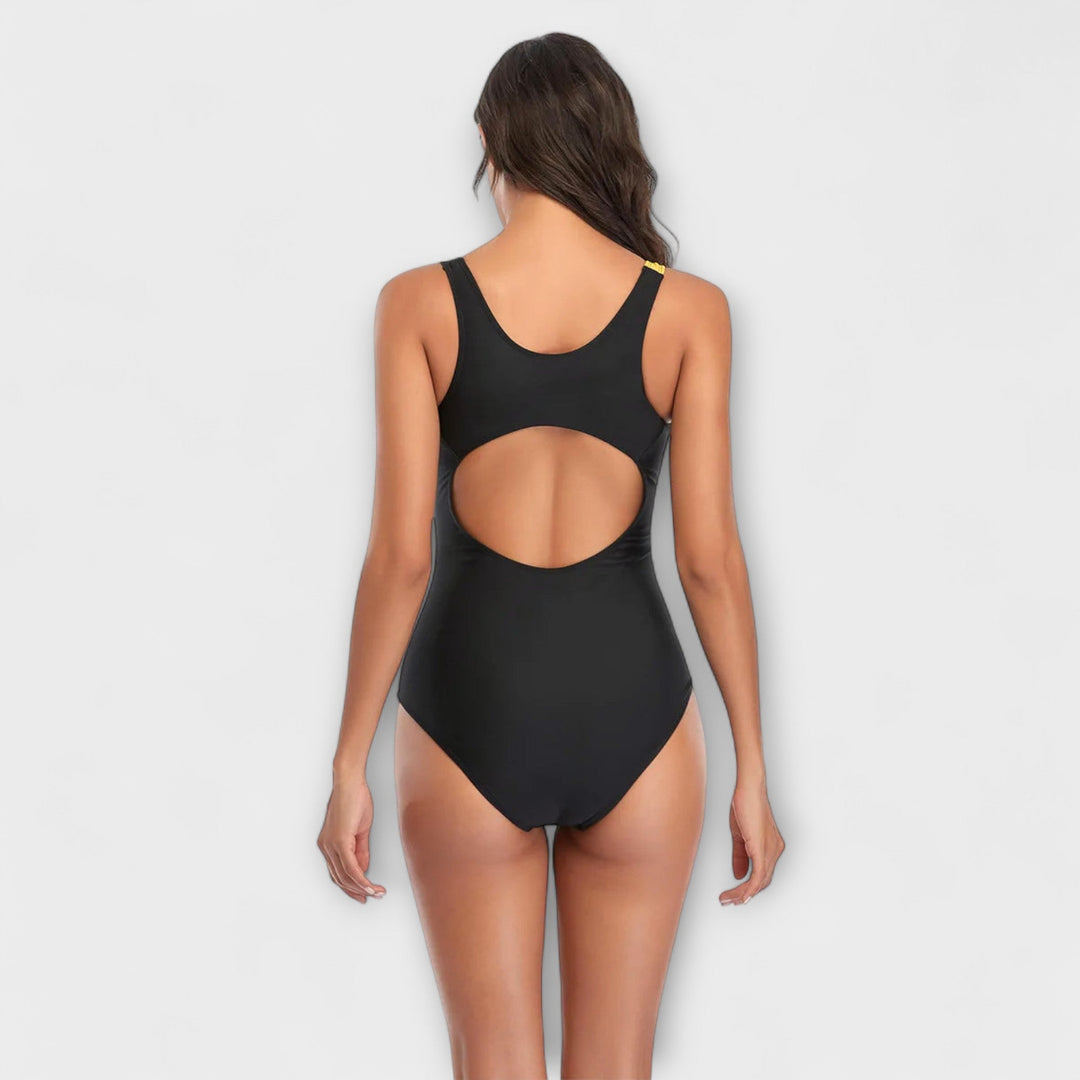 Sporty one-piece with back cut-out