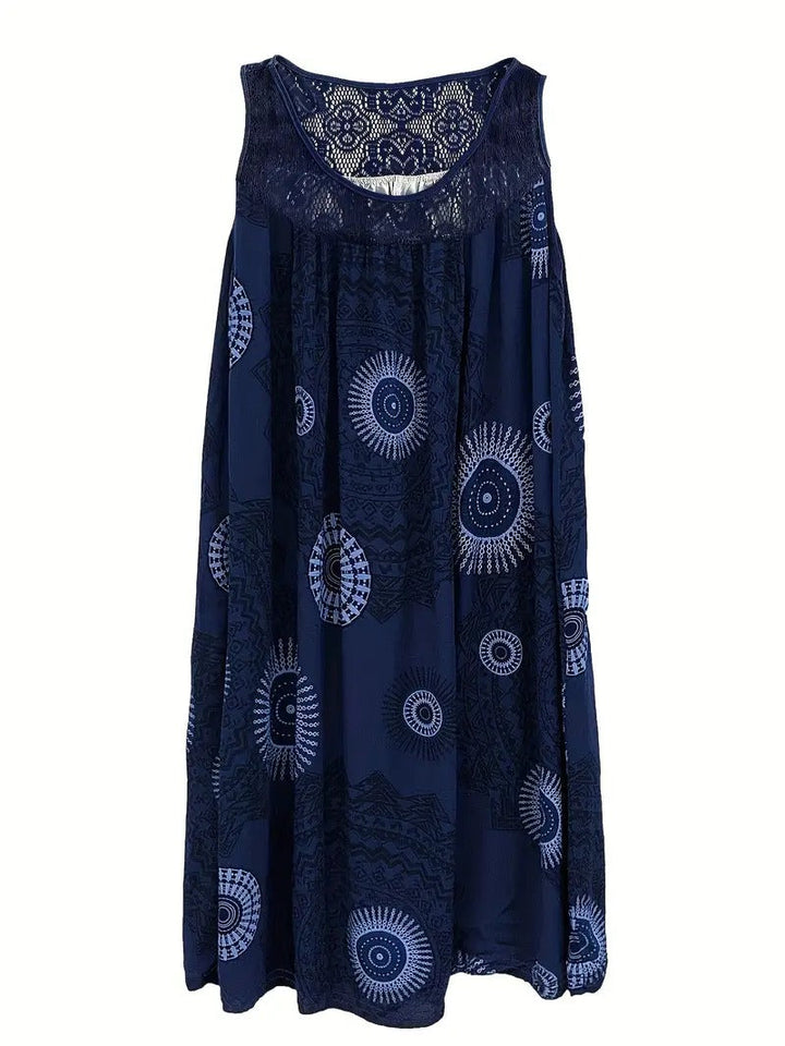 Allure - Embroidered Tile Print Dress