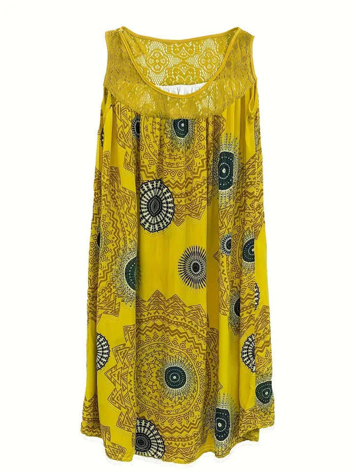 Allure - Embroidered Tile Print Dress