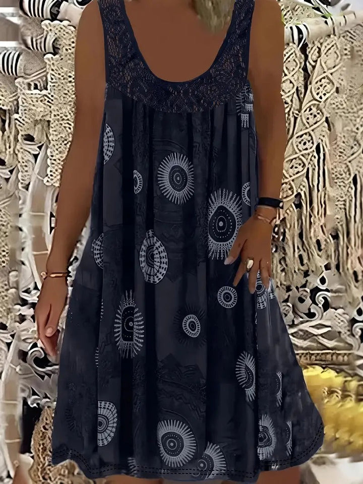 Allure - Embroidered Tile Print Dress