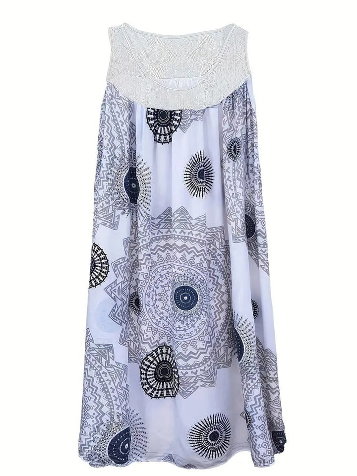 Allure - Embroidered Tile Print Dress