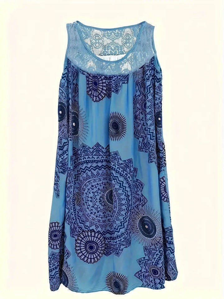 Allure - Embroidered Tile Print Dress