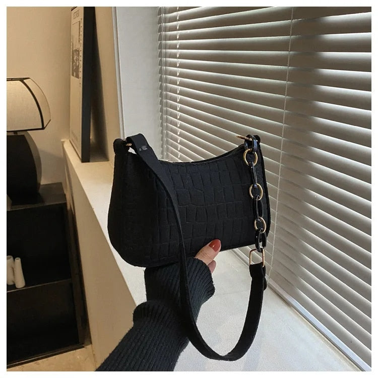 Magnella | Elegant Shoulder Bag with Crocodile Embossed Design