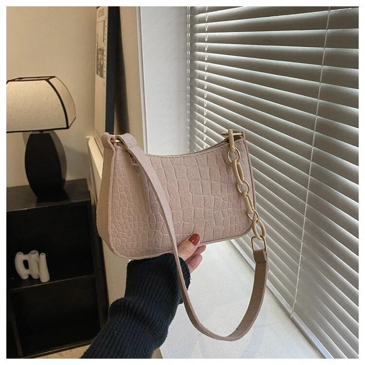 Magnella | Elegant Shoulder Bag with Crocodile Embossed Design