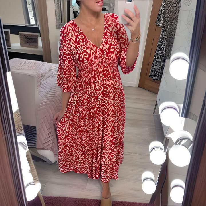 Lillia - Boho Printed Dress