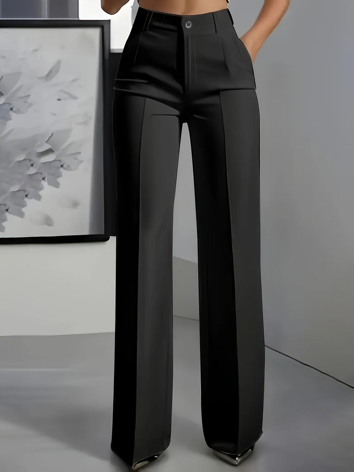 Women's high-waisted trousers with elastic waistband