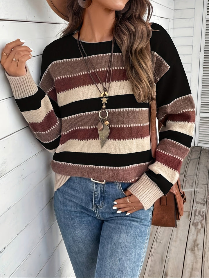 Delphine | Women's striped crew-neck sweater