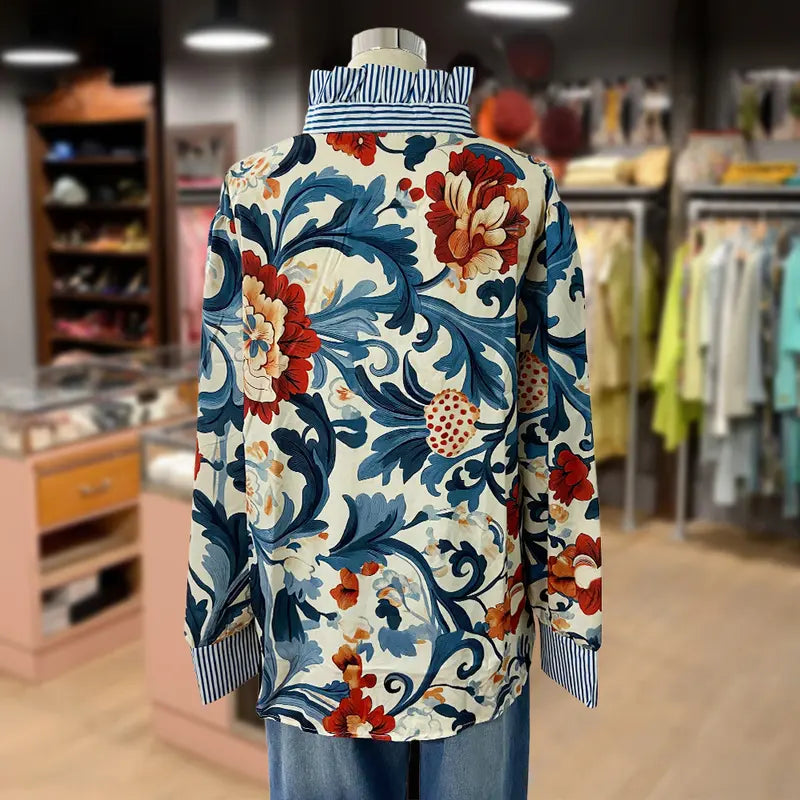 Serenity™ - Classic Vintage Floral Blouse