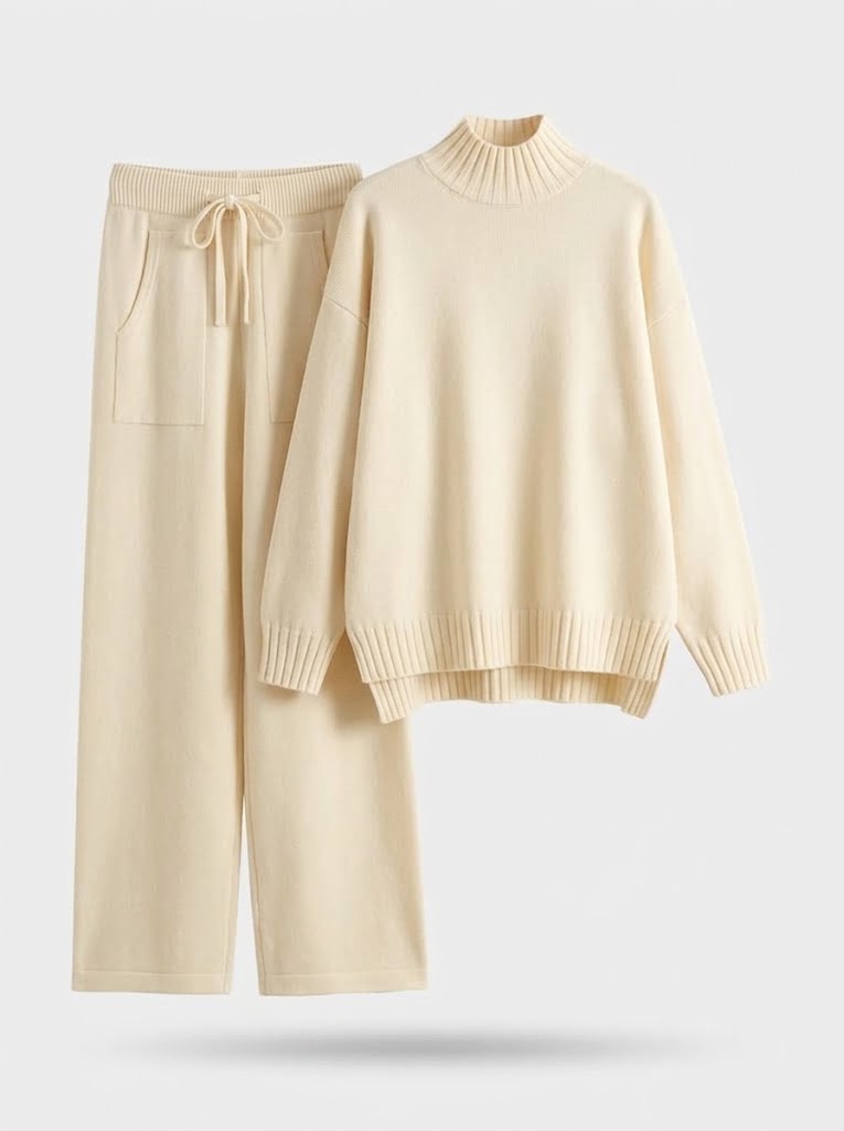 Women's long-sleeve two-piece set with drawstring
