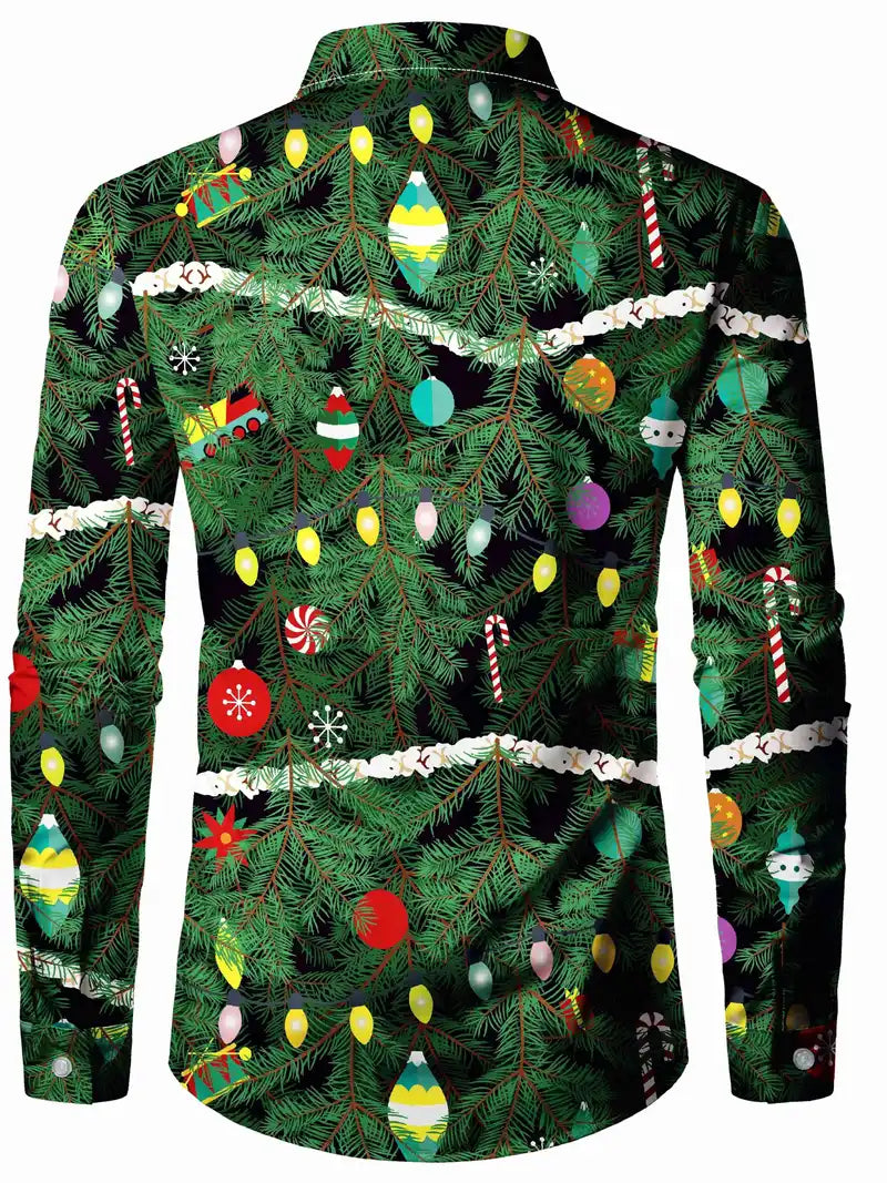 Christmas - Shirt With Tree Pattern