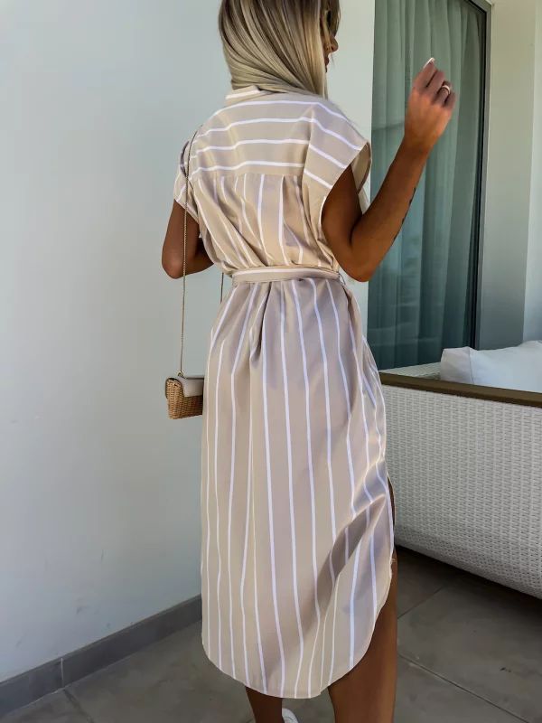 Fiona - Elegant Sleeveless Striped Dress
