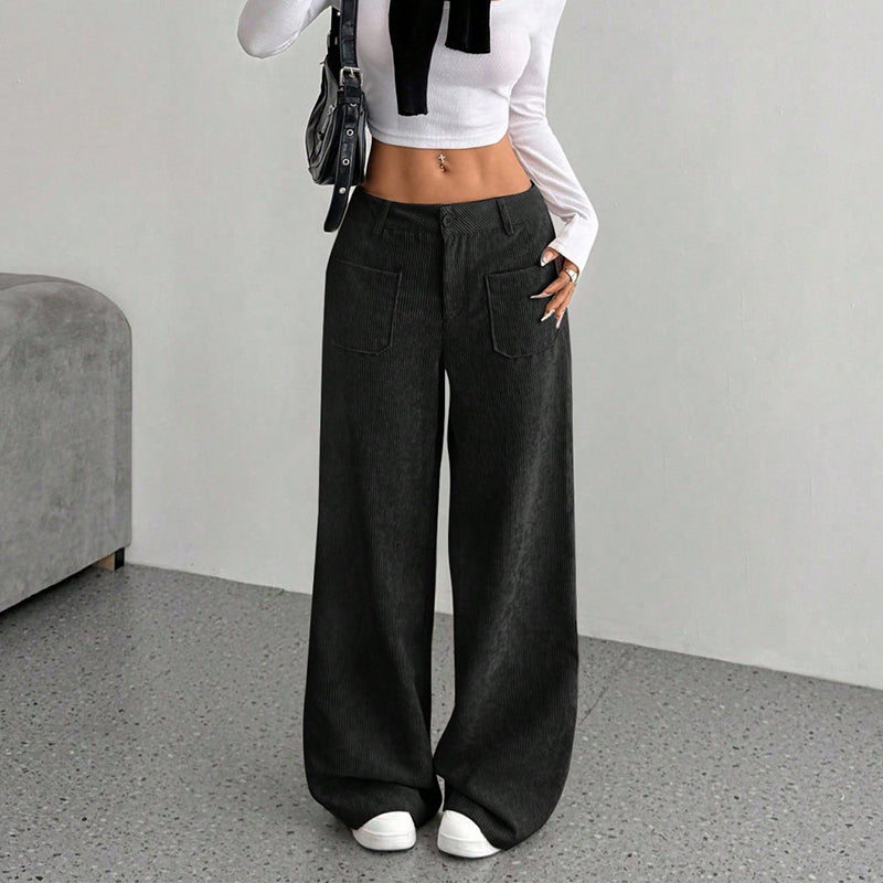 Women's Leisure High-Waisted Trousers – Loose Fit for Ultimate Comfort and Style