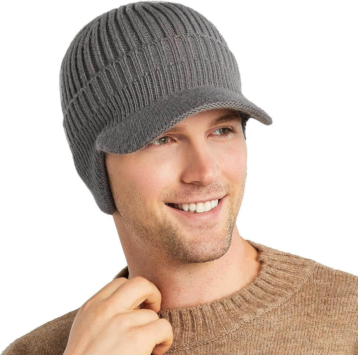 Herren Strickmütze mit Ohrenklappen