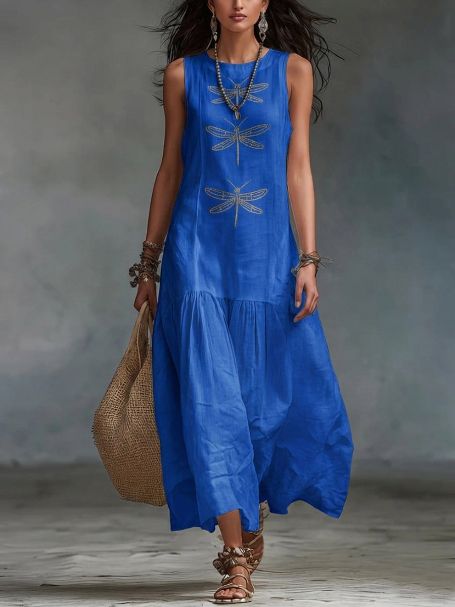 Geneva | Damen Rundhals Ärmelloses Maxikleid