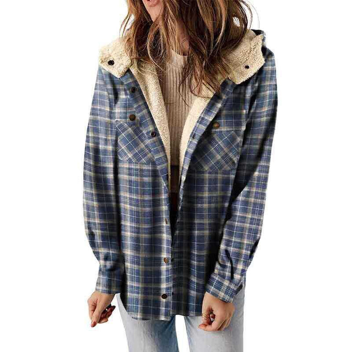 AMELIA™ - Women's Hooded Plaid Flannel Jacket for Autumn and Winter
