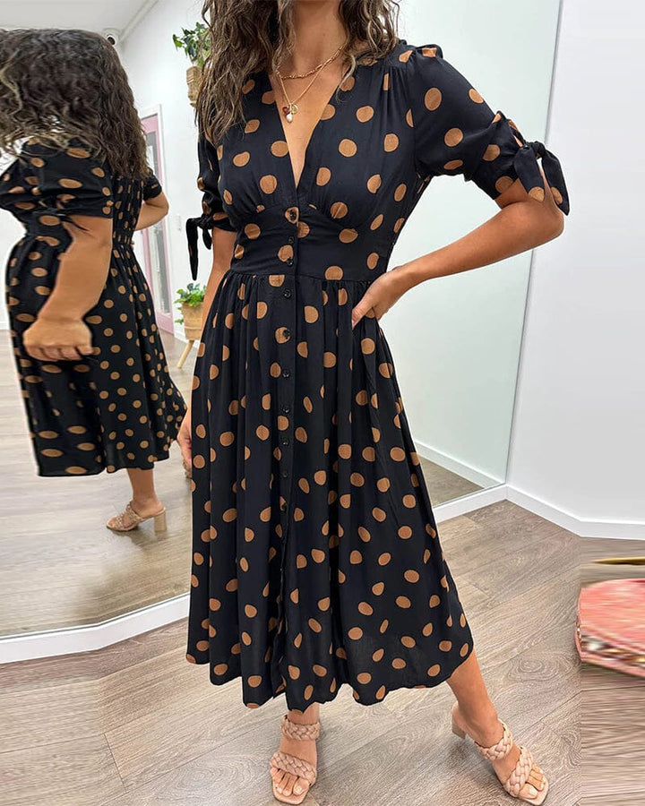 Bellamy - V-Neck Polka Dot Dress