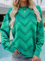 Women's sweatshirt with a round neckline and long sleeves