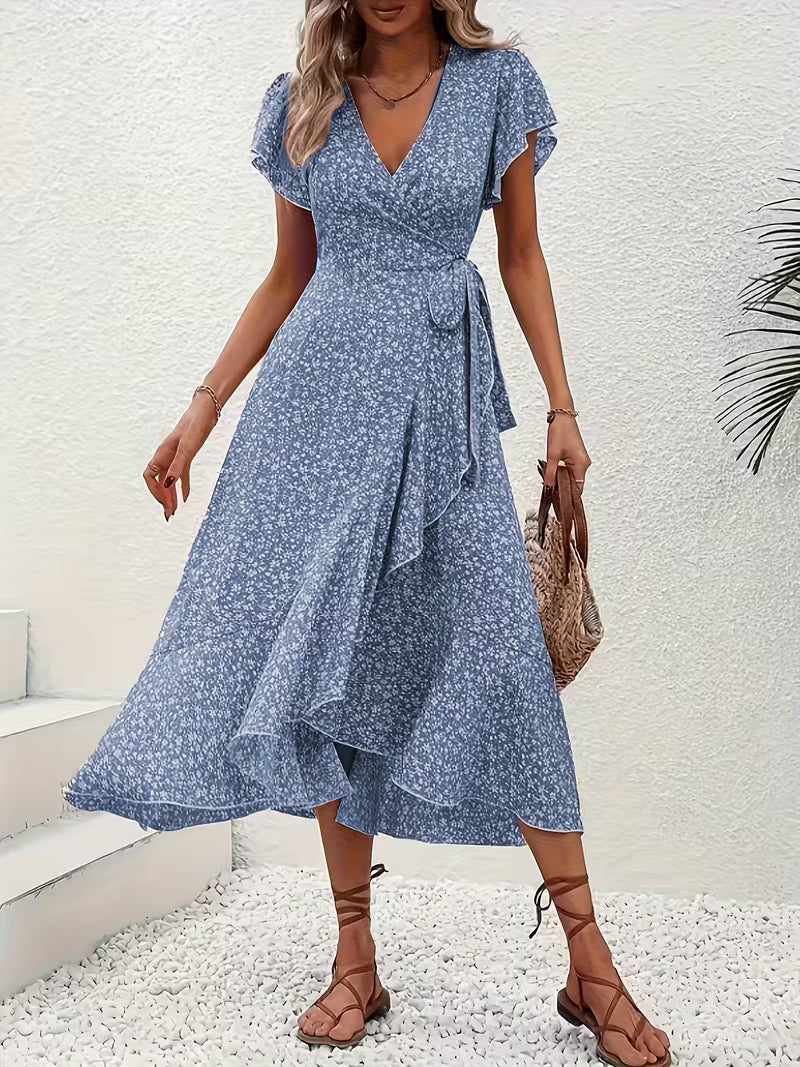 Elara | Flowing, Belly-Skimming Wrap Dress