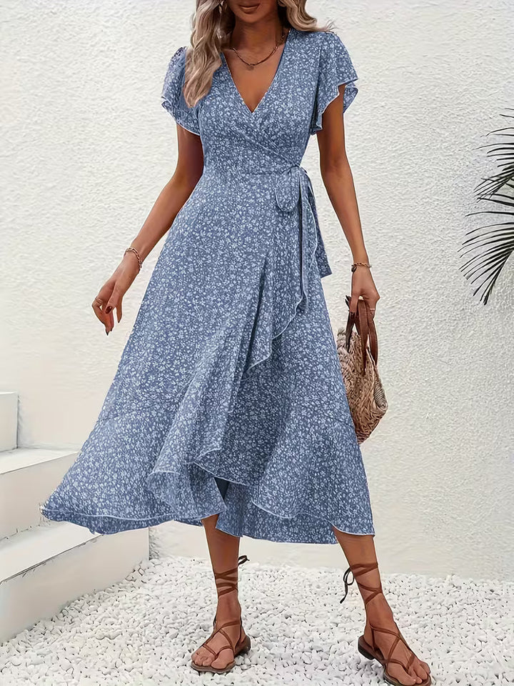 Elara | Flowing, Belly-Skimming Wrap Dress