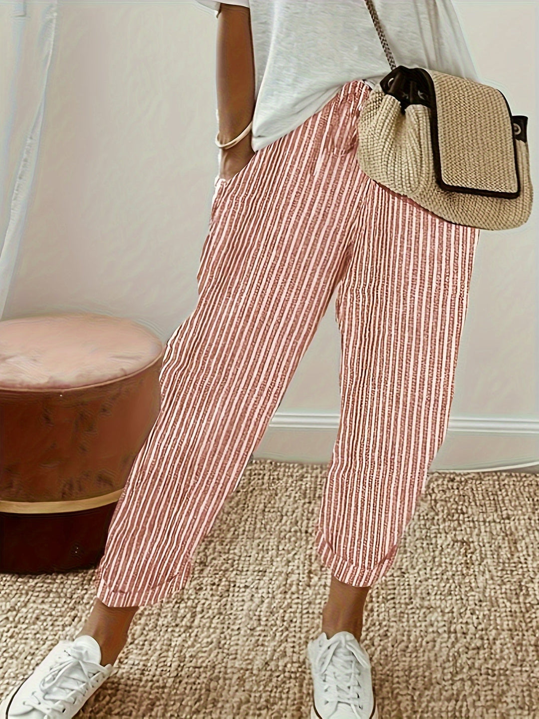 Elena™ - Striped Wide Leg Trousers