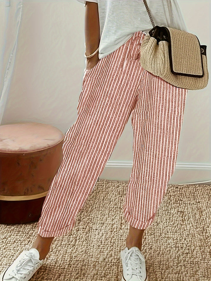 Elena™ - Striped Wide Leg Trousers