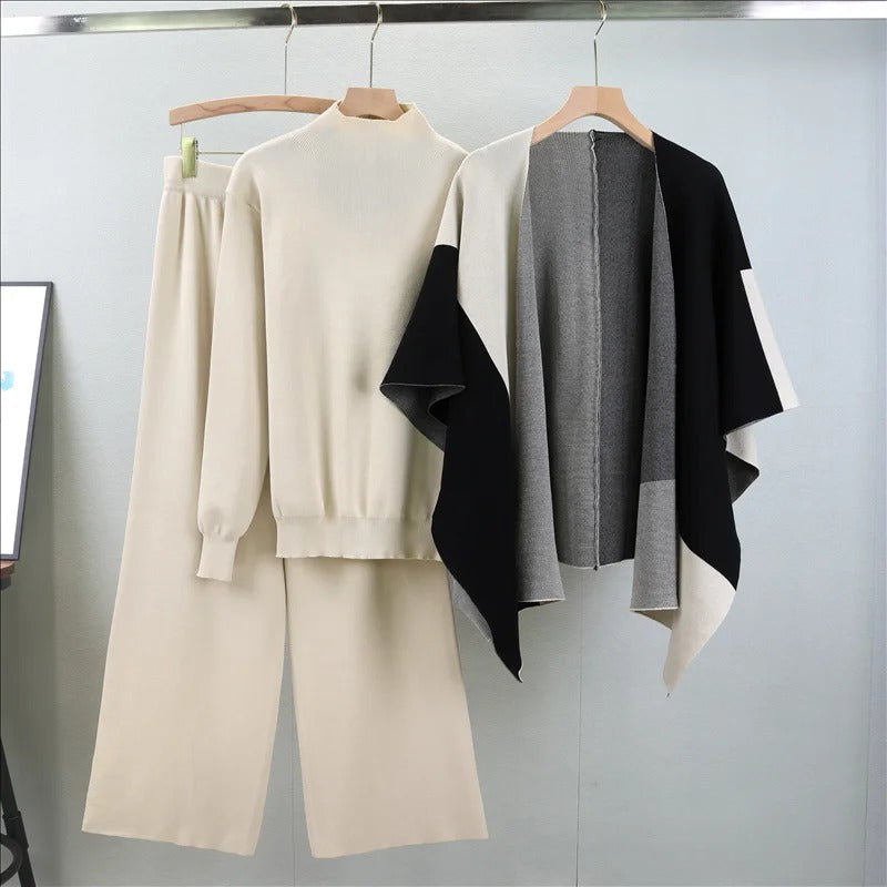 JUNA - Sophisticated Three-Piece Knit Set