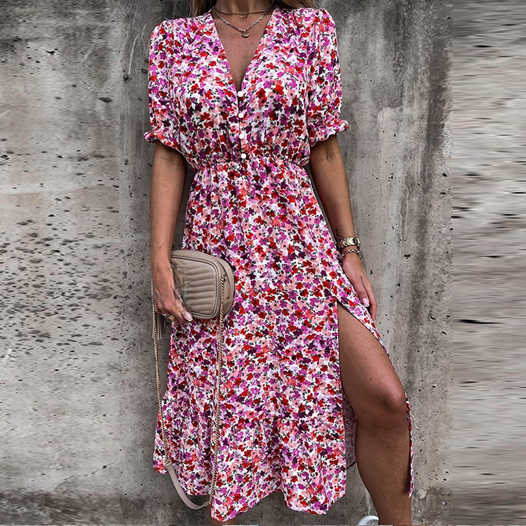 Isadora - Stylish Dress with Split V-Neck