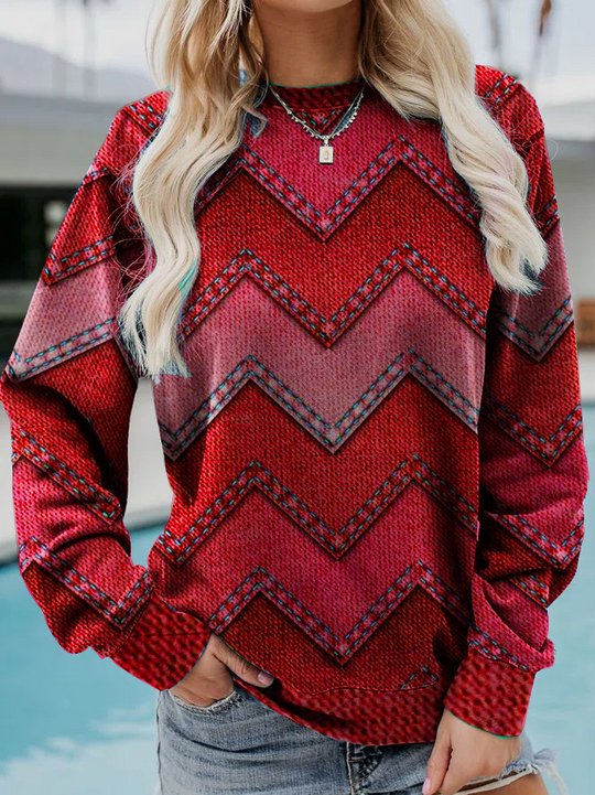 Women's sweatshirt with a round neckline and long sleeves