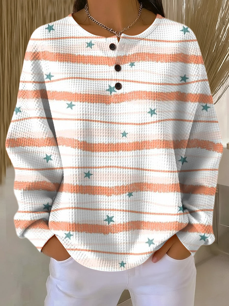 Tara | Pullover with stripes and star pattern