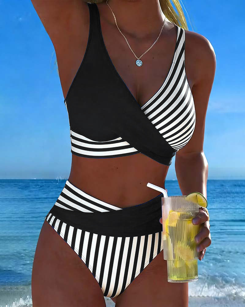 Giulia | Women's Striped V-Neck Bikini