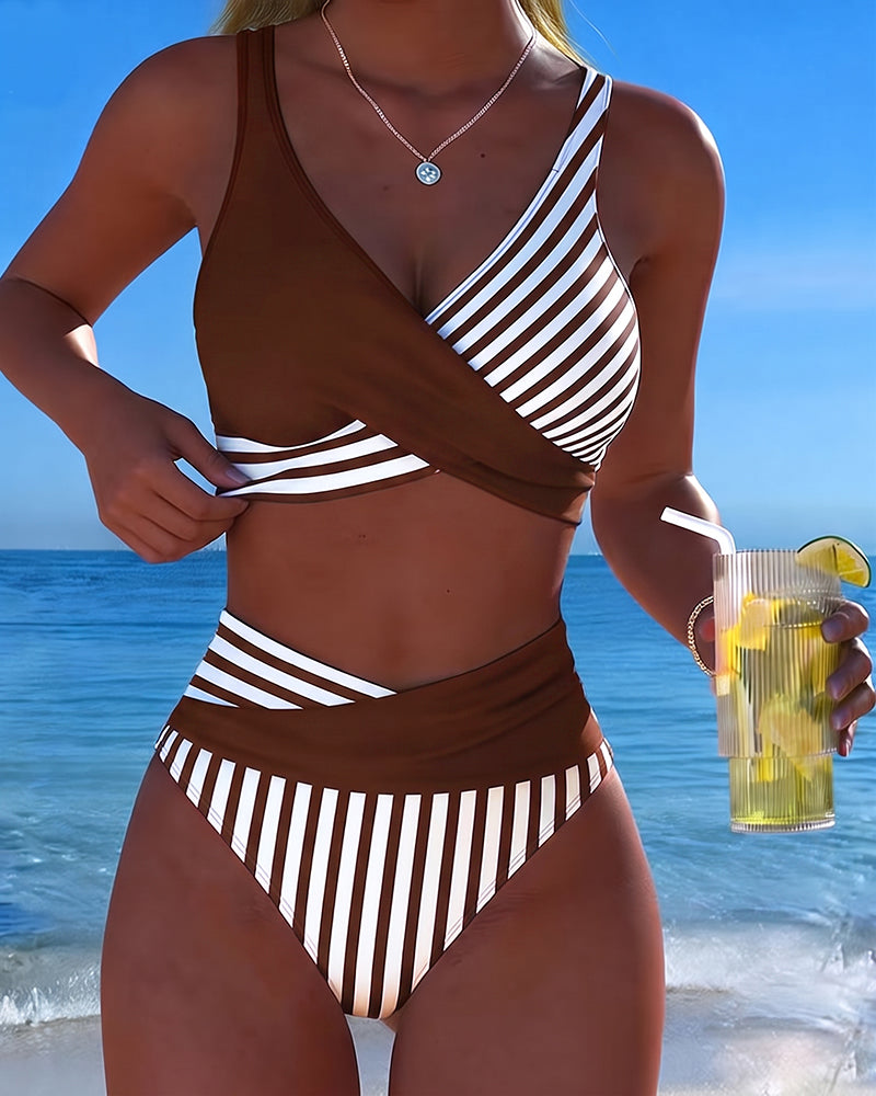 Giulia | Women's Striped V-Neck Bikini