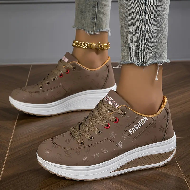 Breathable Platform Sneakers for Women's Fashion