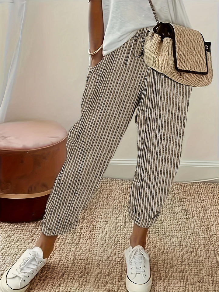 Elena™ - Striped Wide Leg Trousers
