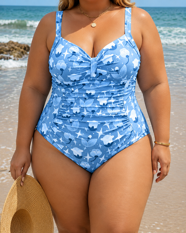 Carmen - Classic Plus Size One-Piece with Knot Detail and Good Support