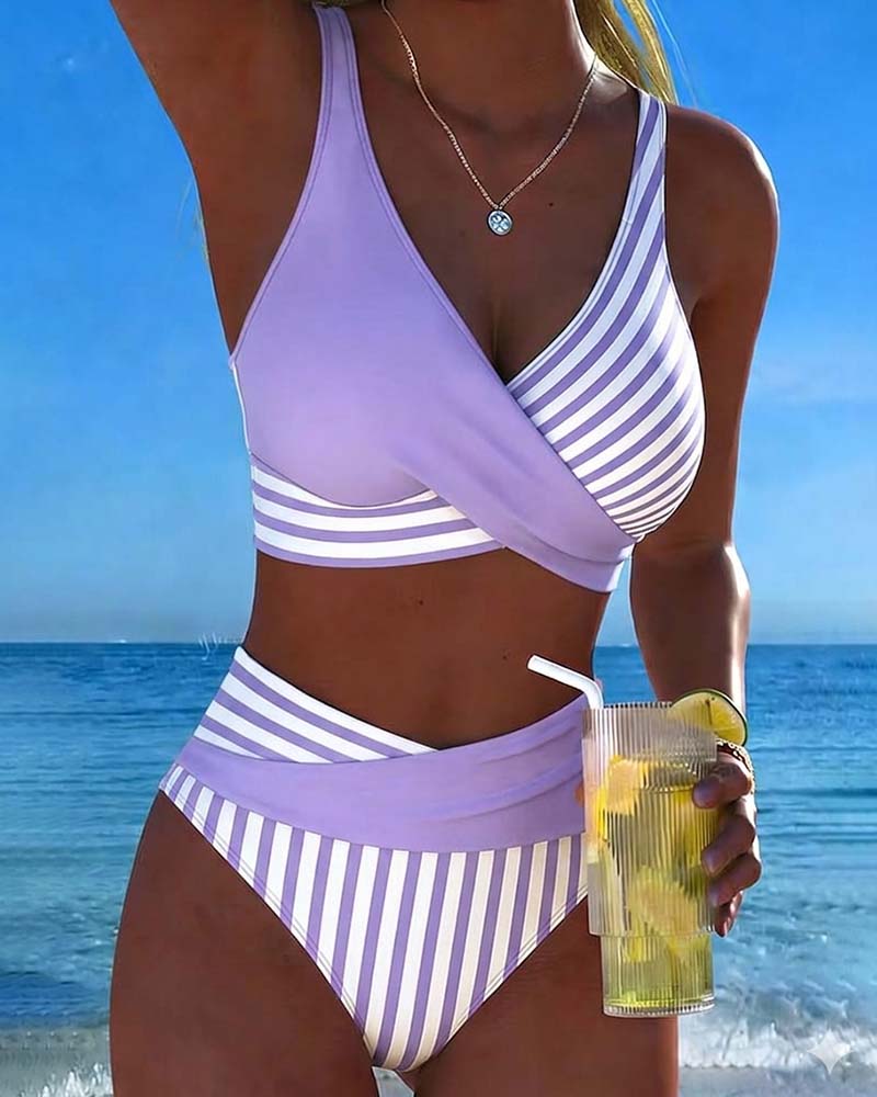 Giulia | Women's Striped V-Neck Bikini