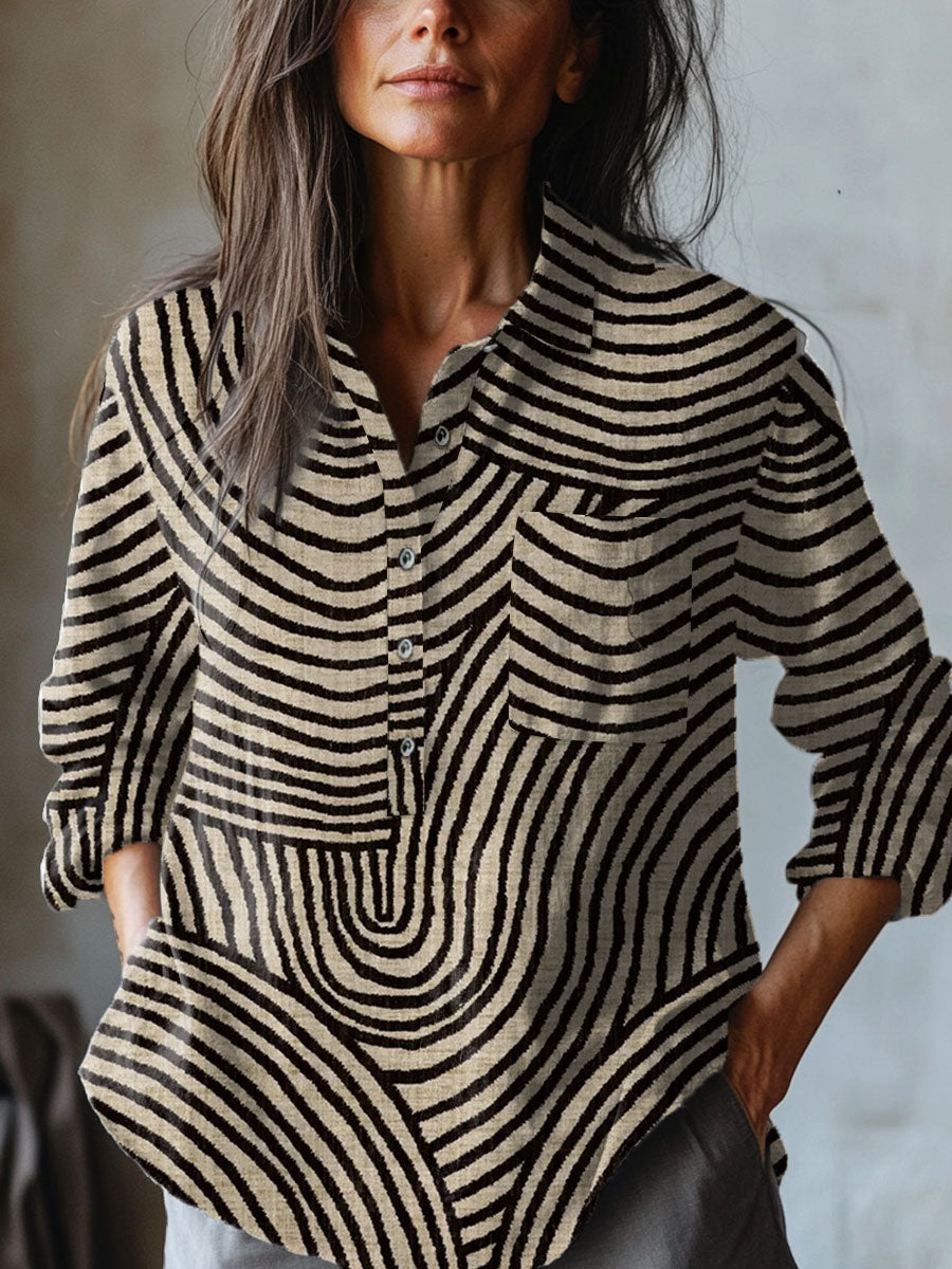 Rita™ - Abstract Striped Shirt