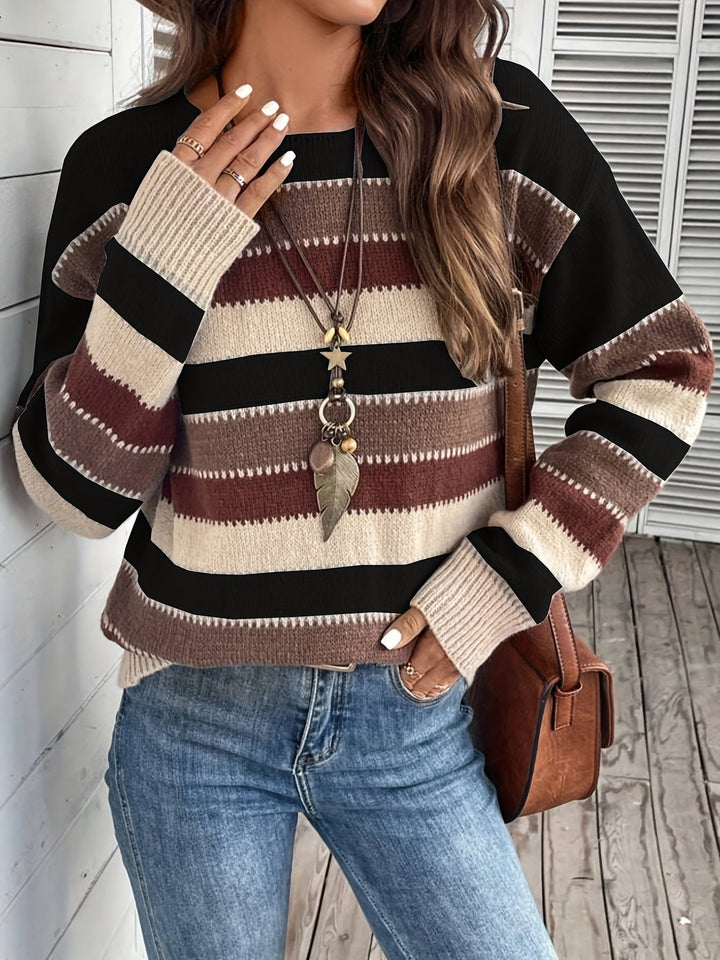 Delphine | Women's striped crew-neck sweater