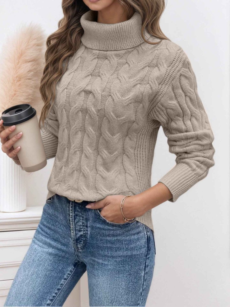 Women's turtleneck sweater with long sleeves