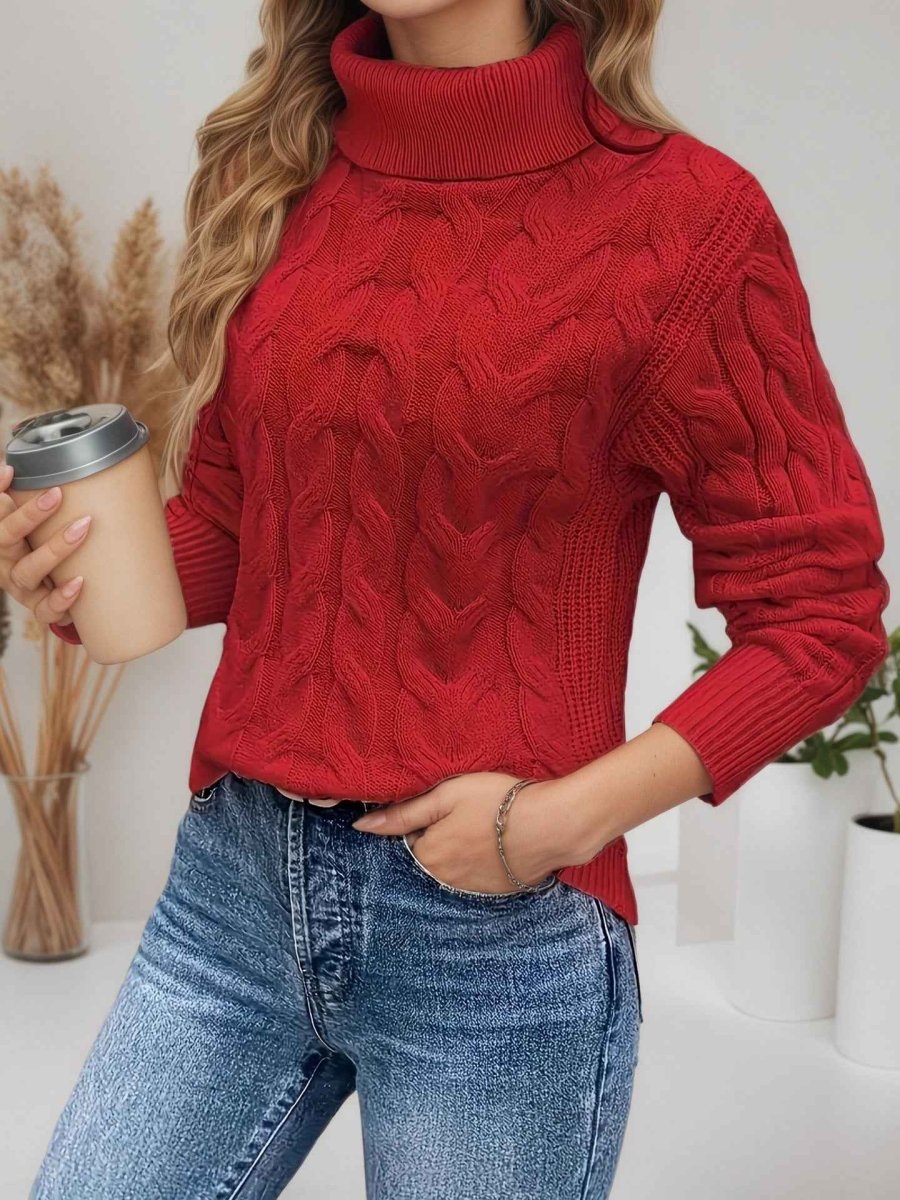 Women's turtleneck sweater with long sleeves